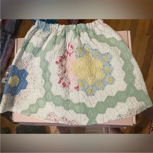 ONE of ONE RARE LOVESHACKFANCY Vintage Quilt Skirt. OS. BNWT.